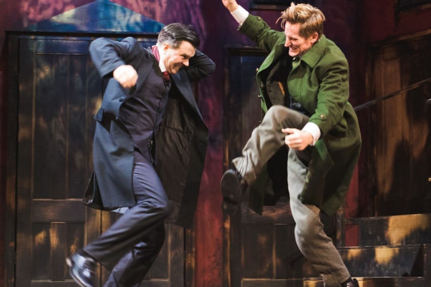 A production image from ‘Sherlock Holmes – The Hunt for Moriarty.’ Two men are engaged in what looks like a fight.