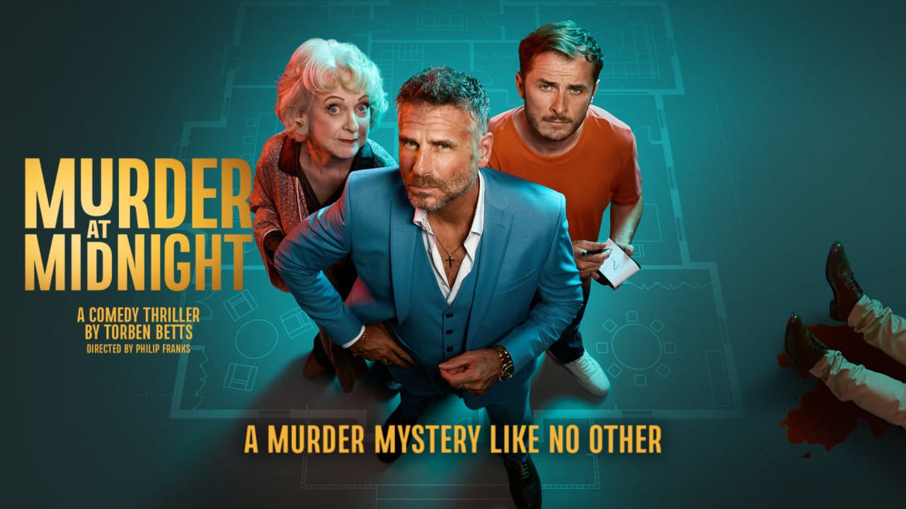 The artwork for 'Murder at Midnight.'